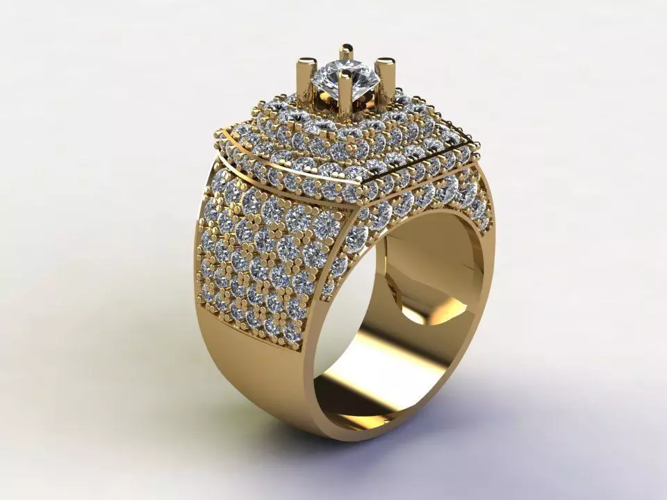 Man Ring with Diamond R14 3D model_0