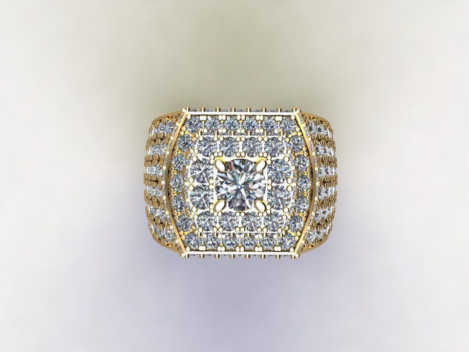 Man Ring with Diamond R14 3D model_4