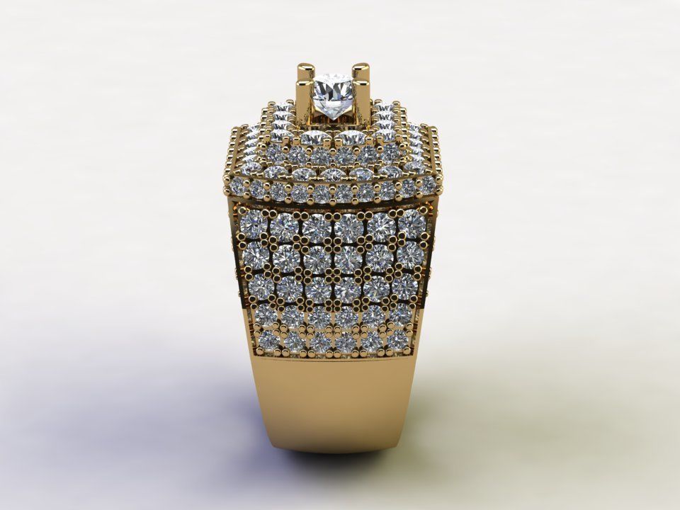Man Ring with Diamond R14 3D model_5
