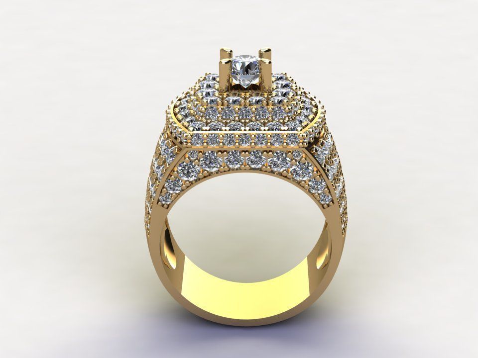 Man Ring with Diamond R14 3D model_3