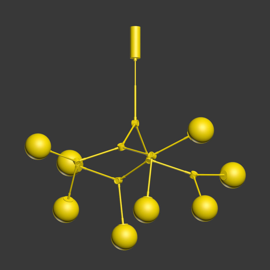 Drop Chandelier Bulb 3D model_3