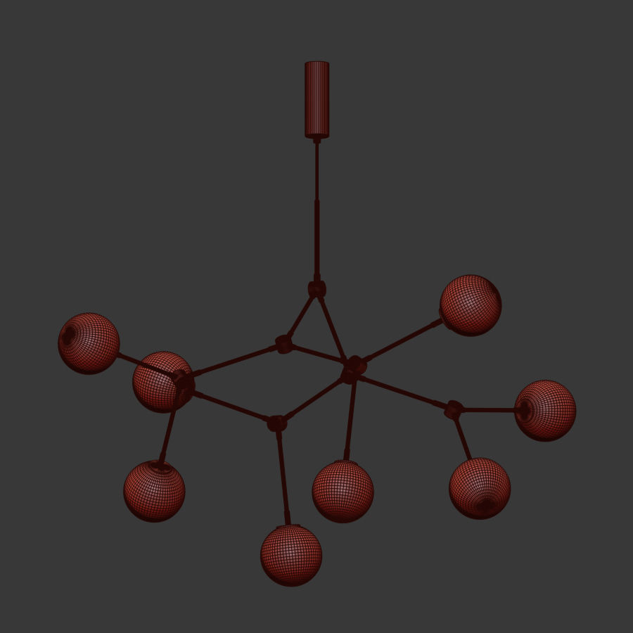 Drop Chandelier Bulb 3D model_2