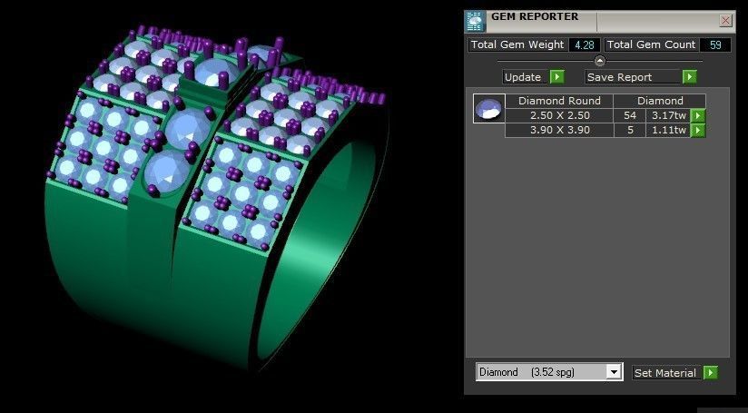 Man Ring with diamond R5 3D model_1