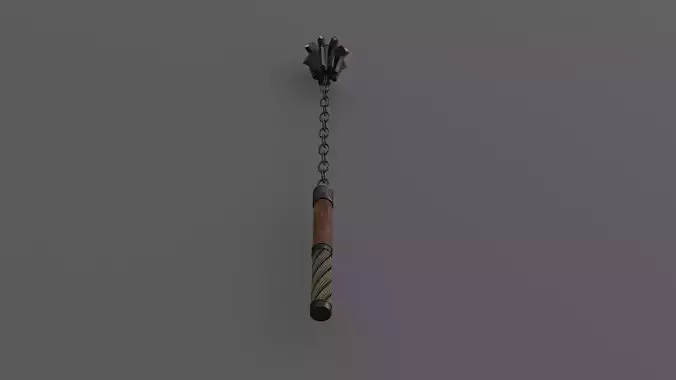Flail Game ready wooden stick hanging from chain