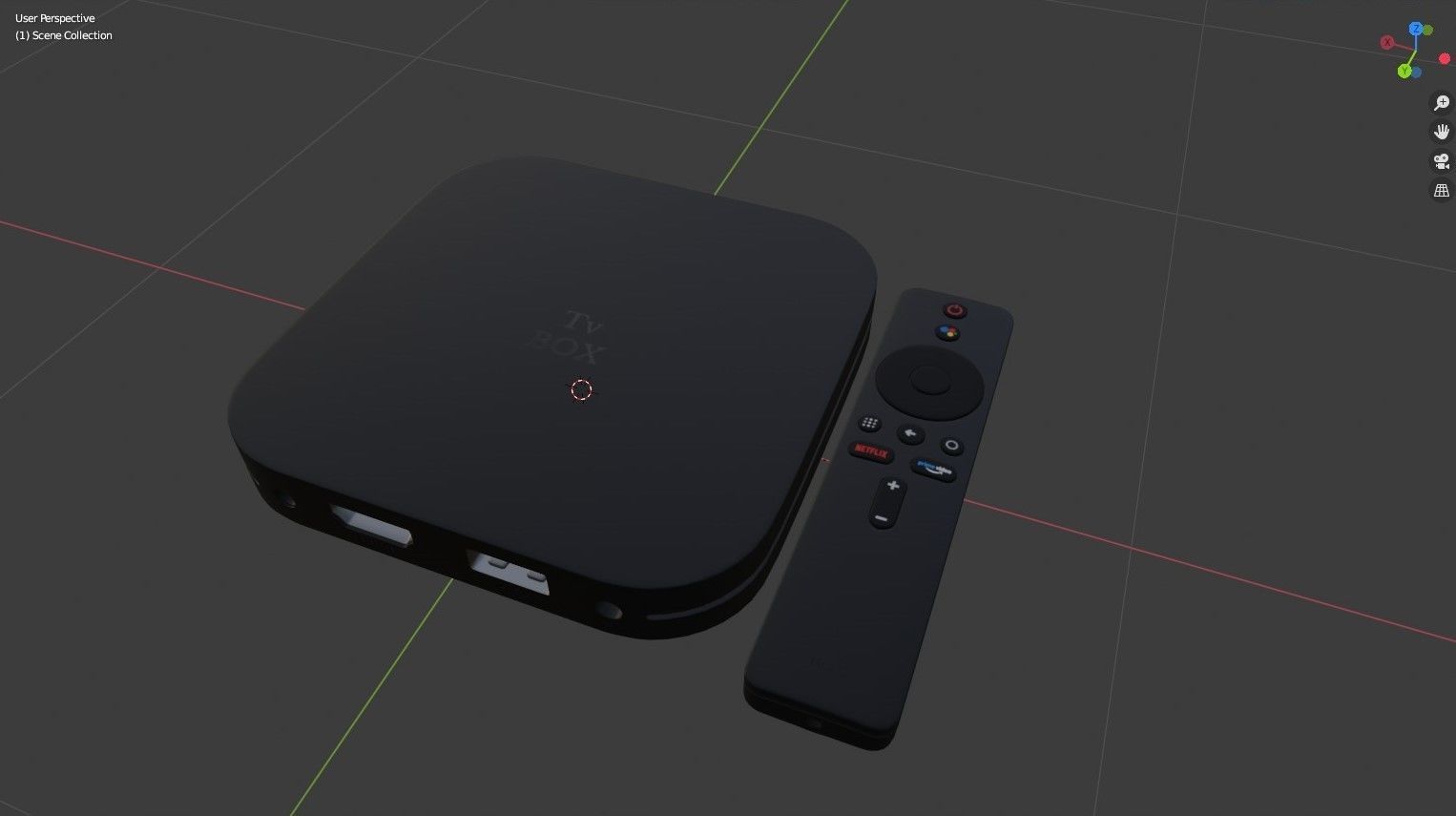 Tv Box Low-poly 3D model_7