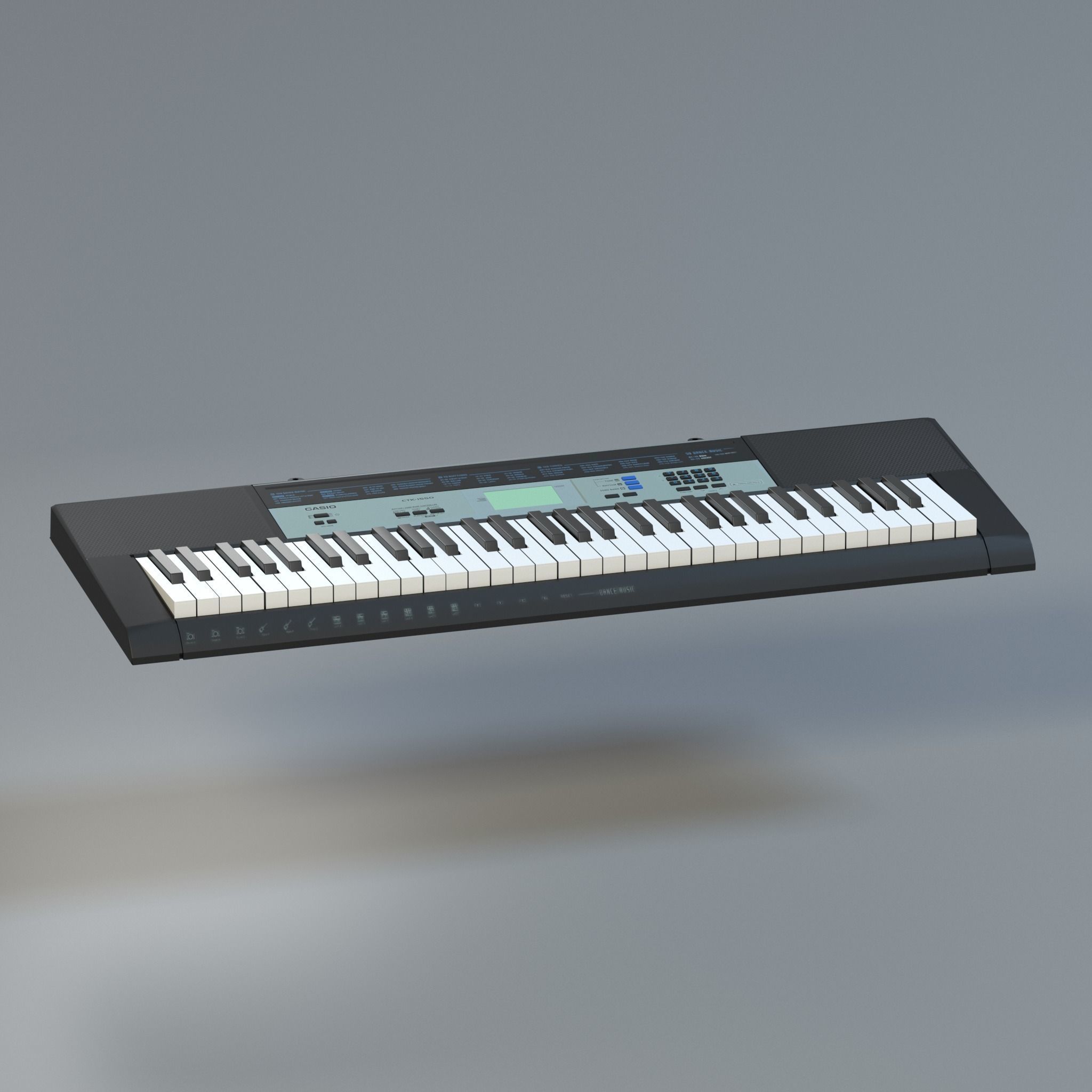 piano casio Low-poly 3D model_1