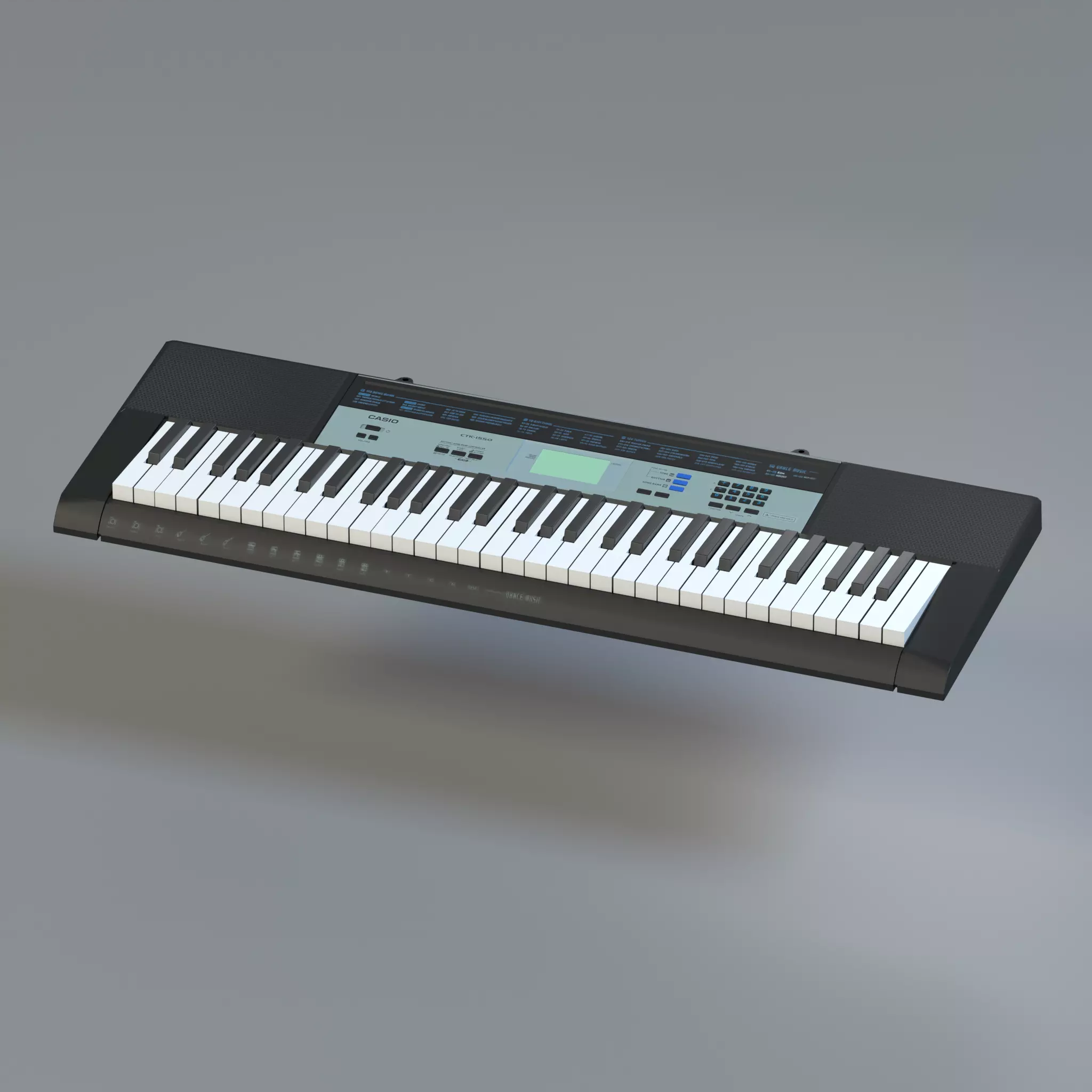 piano casio Low-poly 3D model_0