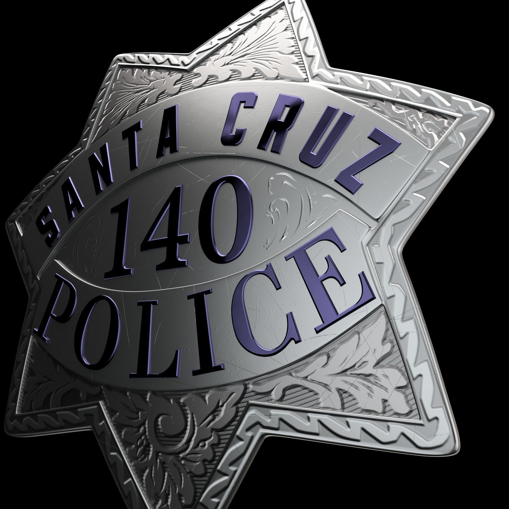 Santa Cruz Police badge Low-poly 3D model_9