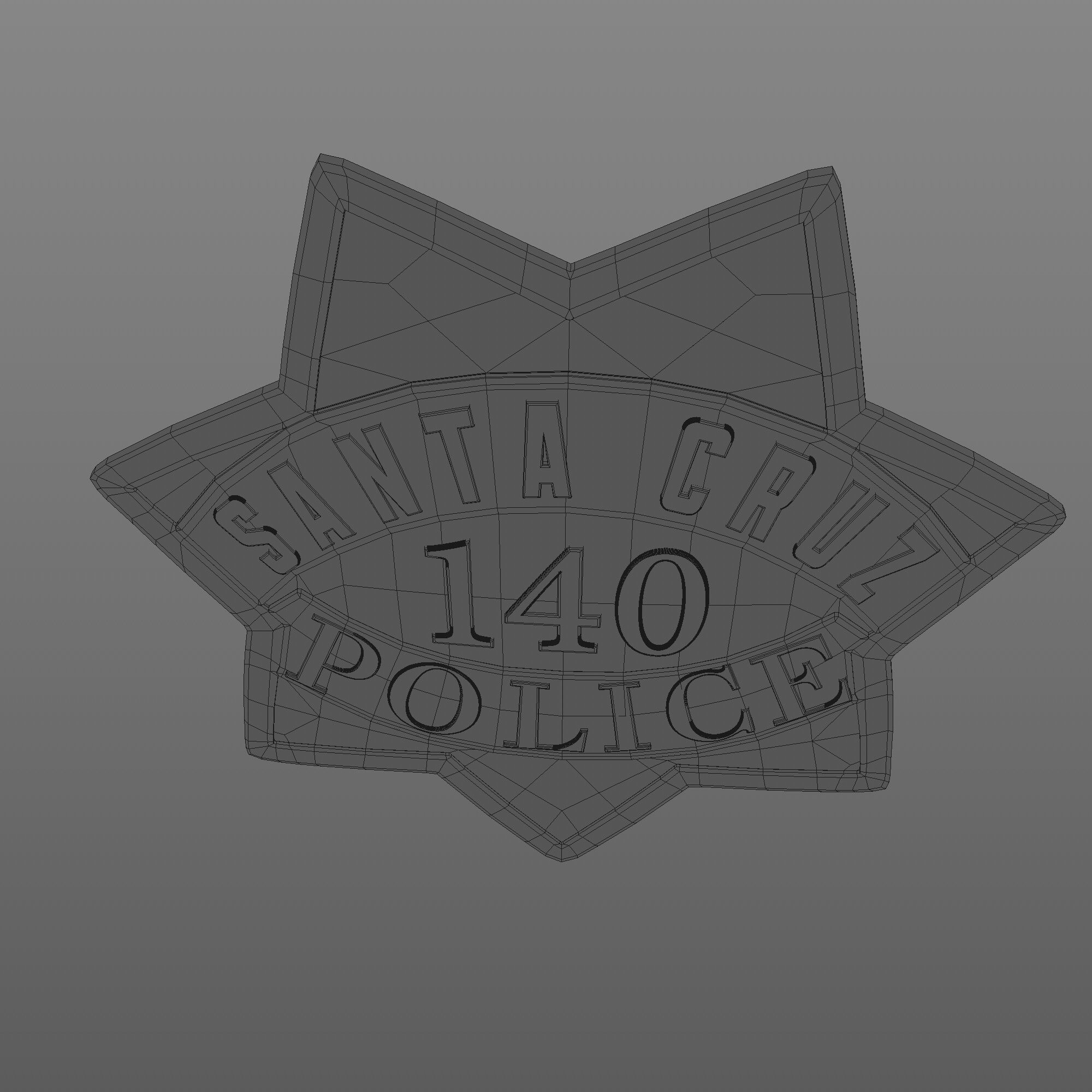 Santa Cruz Police badge Low-poly 3D model_21