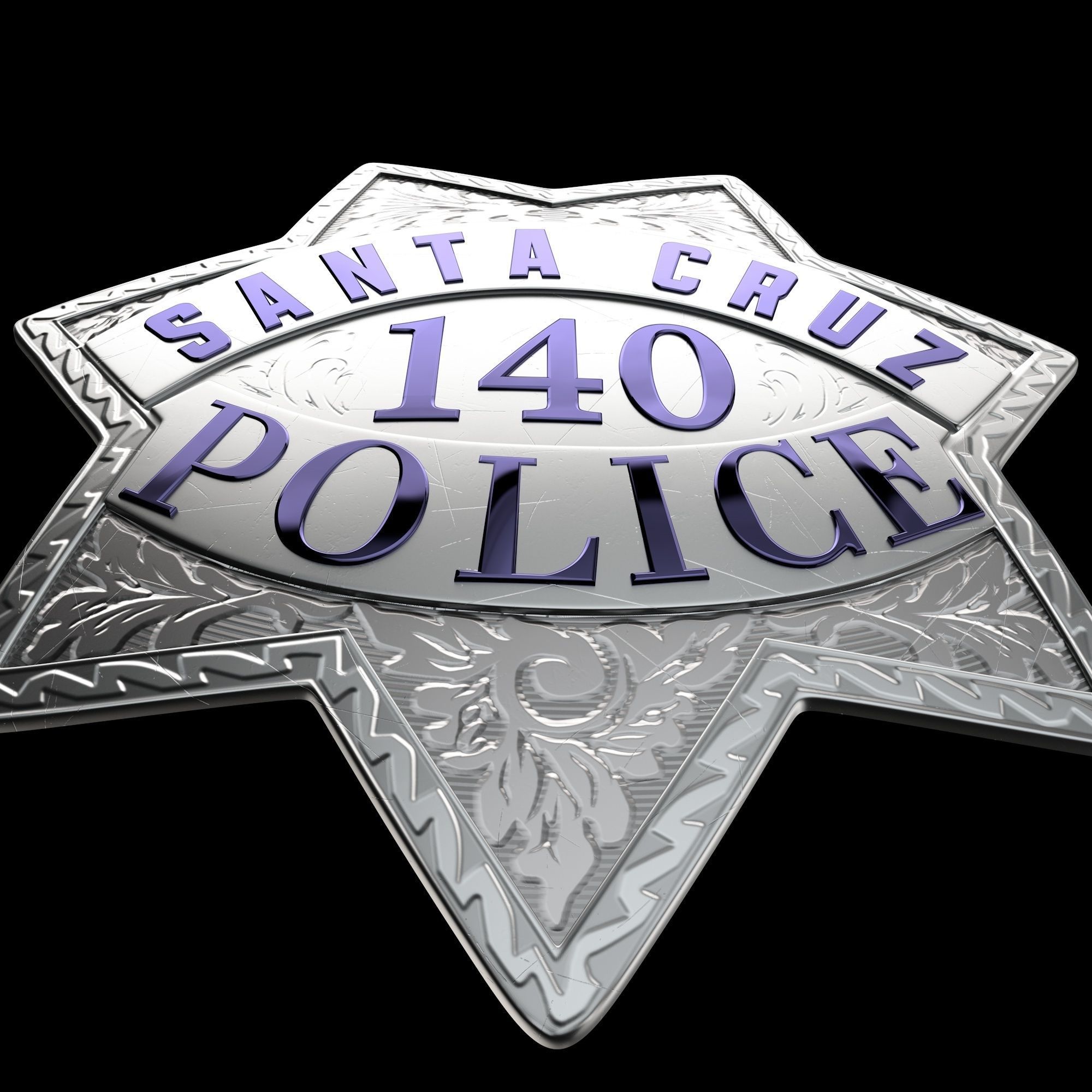 Santa Cruz Police badge Low-poly 3D model_8