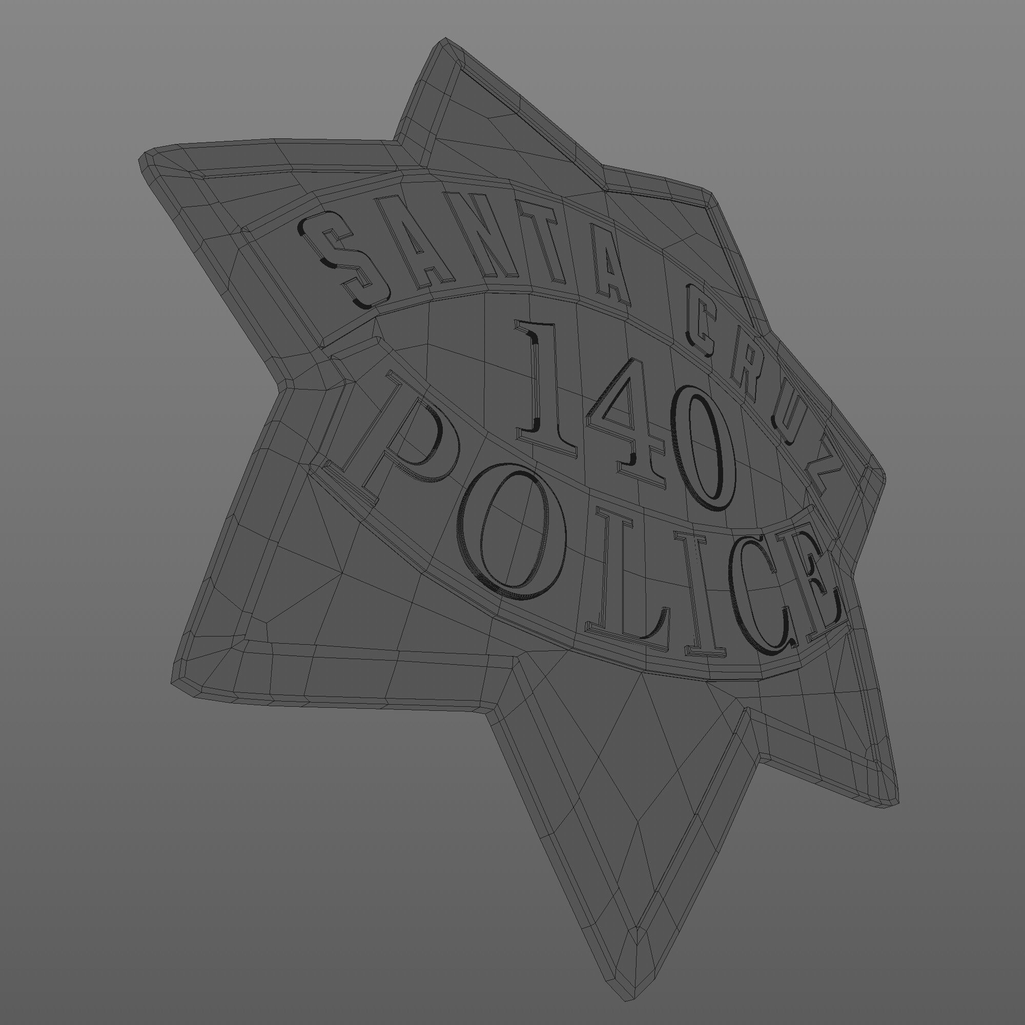 Santa Cruz Police badge Low-poly 3D model_20