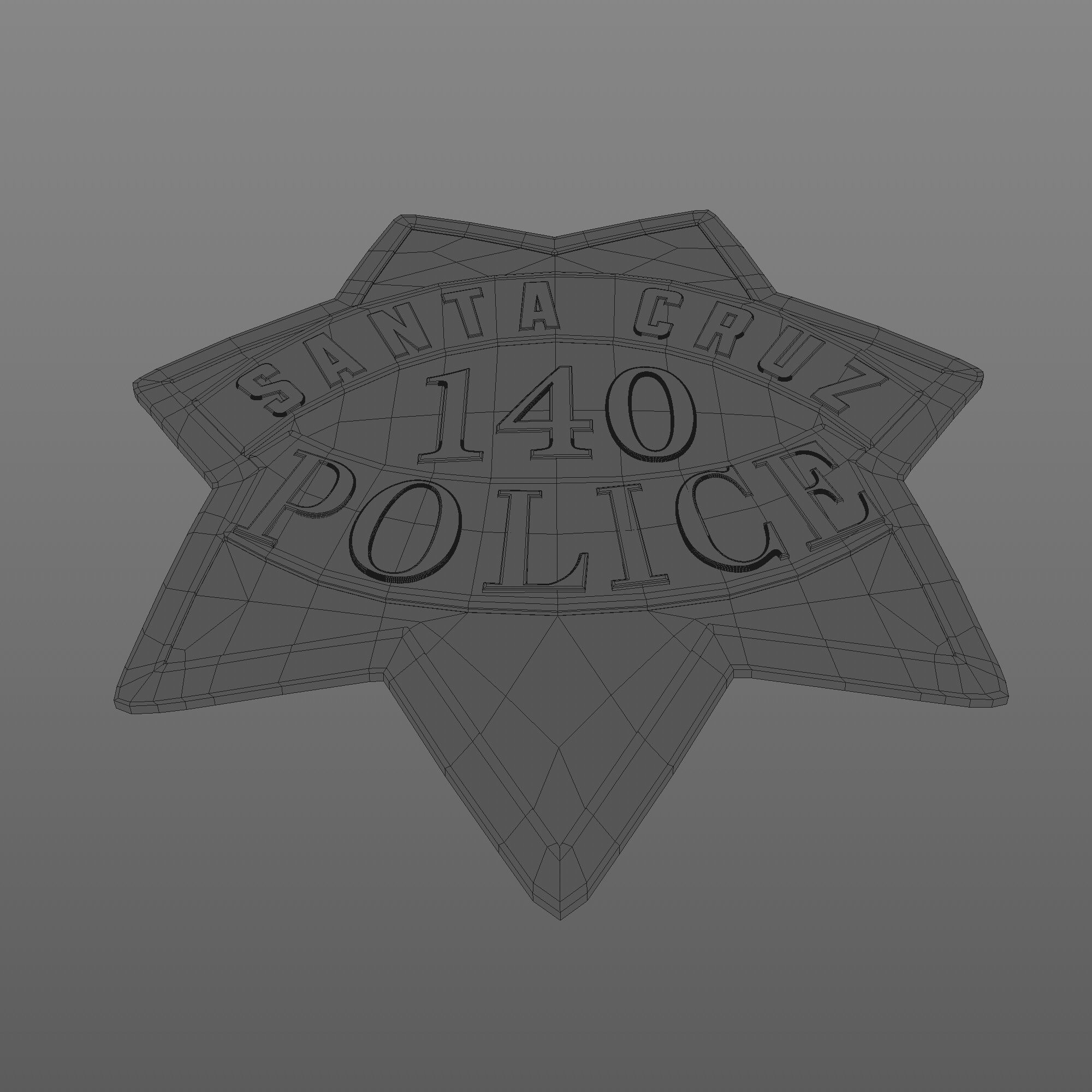 Santa Cruz Police badge Low-poly 3D model_15