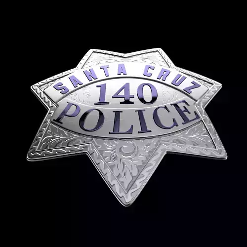 Santa Cruz Police badge Low-poly 3D model