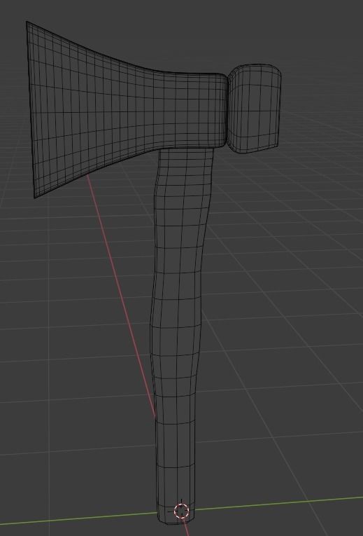 Low poly axe Low-poly 3D model_1