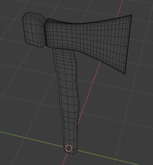 Low poly axe Low-poly 3D model_2