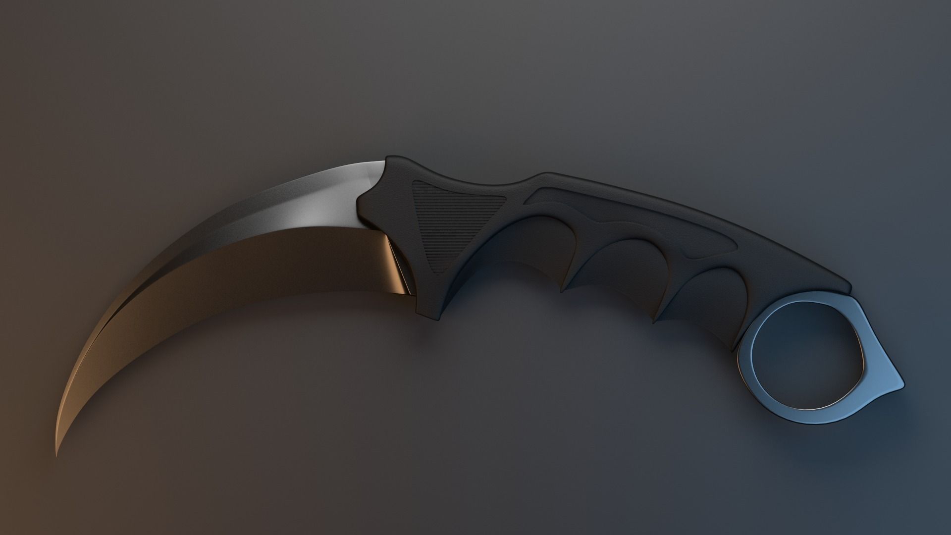 Karambit knife 3D model_4