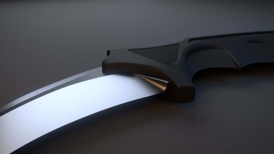 Karambit knife 3D model_2