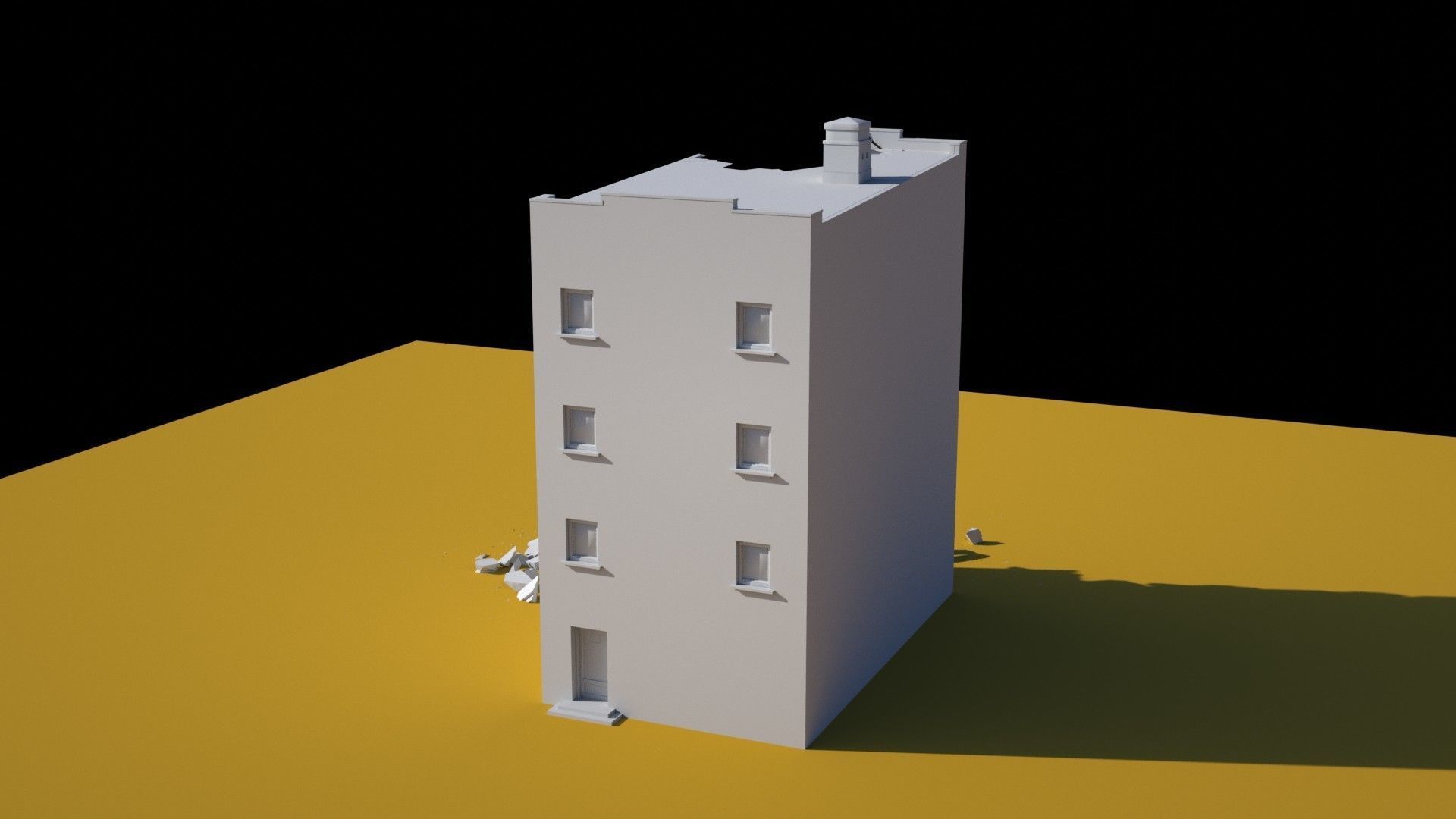 Damaged Building 3D model_2