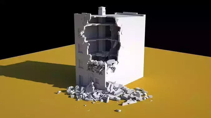 Damaged Building 3D model