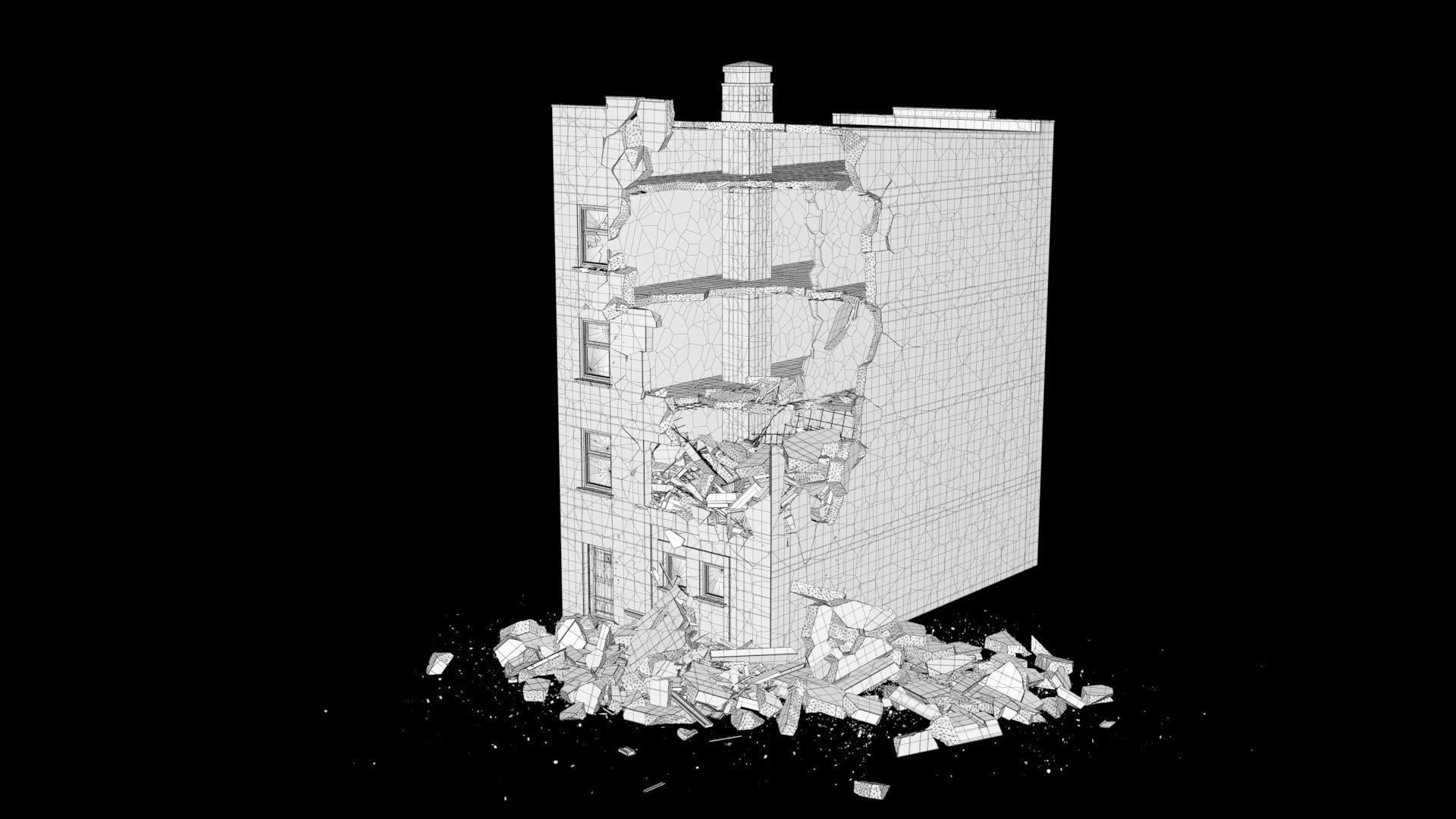 Damaged Building 3D model_9