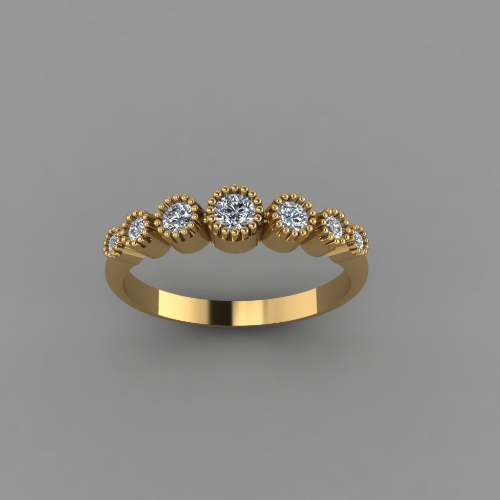 T222- Diamond ring 3D print model_2