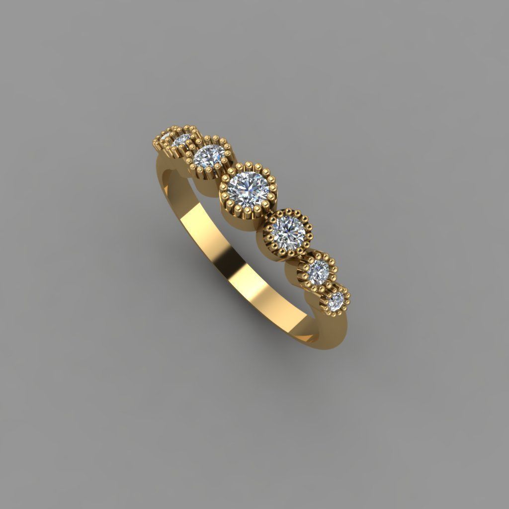 T222- Diamond ring 3D print model_3