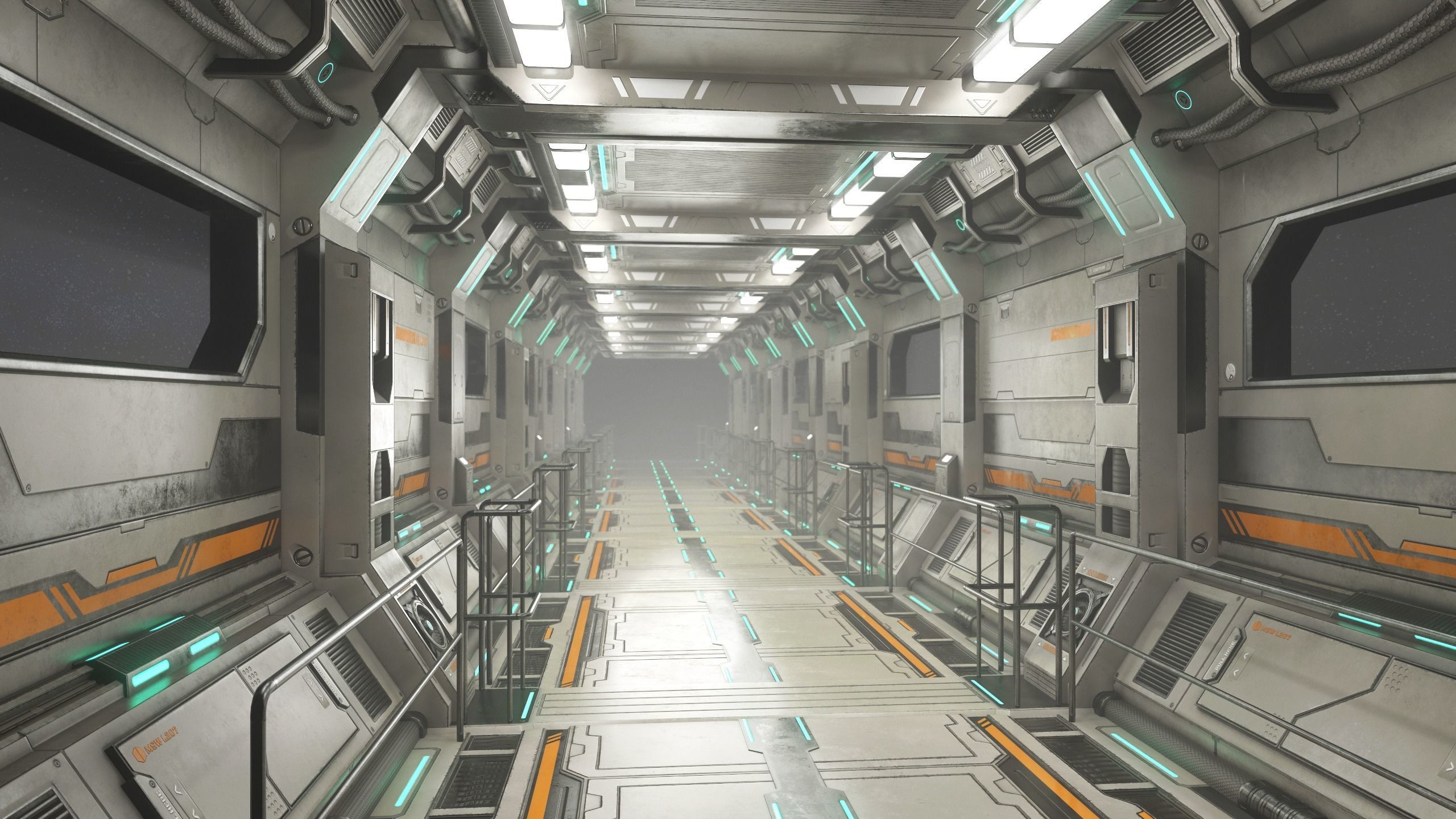 Sci-Fi Modular Corridor Version 2 Low-poly 3D model_3