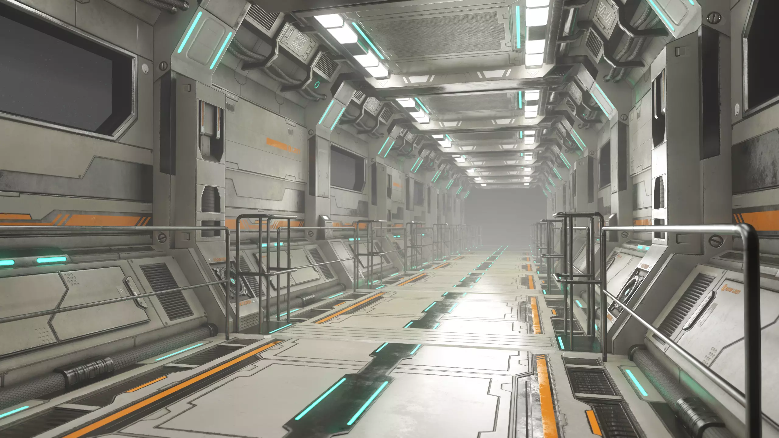 Sci-Fi Modular Corridor Version 2 Low-poly 3D model_0