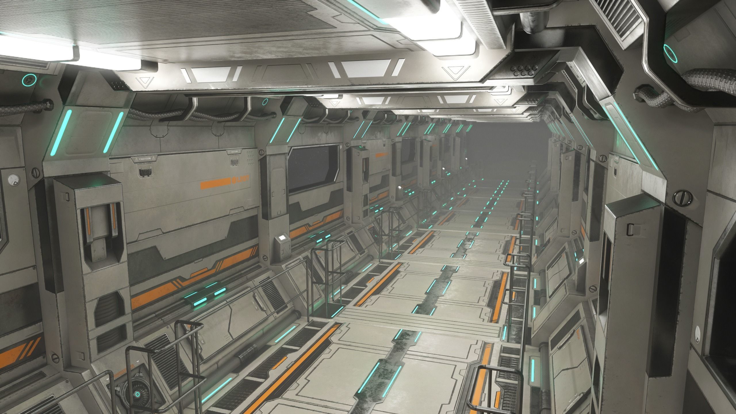 Sci-Fi Modular Corridor Version 2 Low-poly 3D model_2
