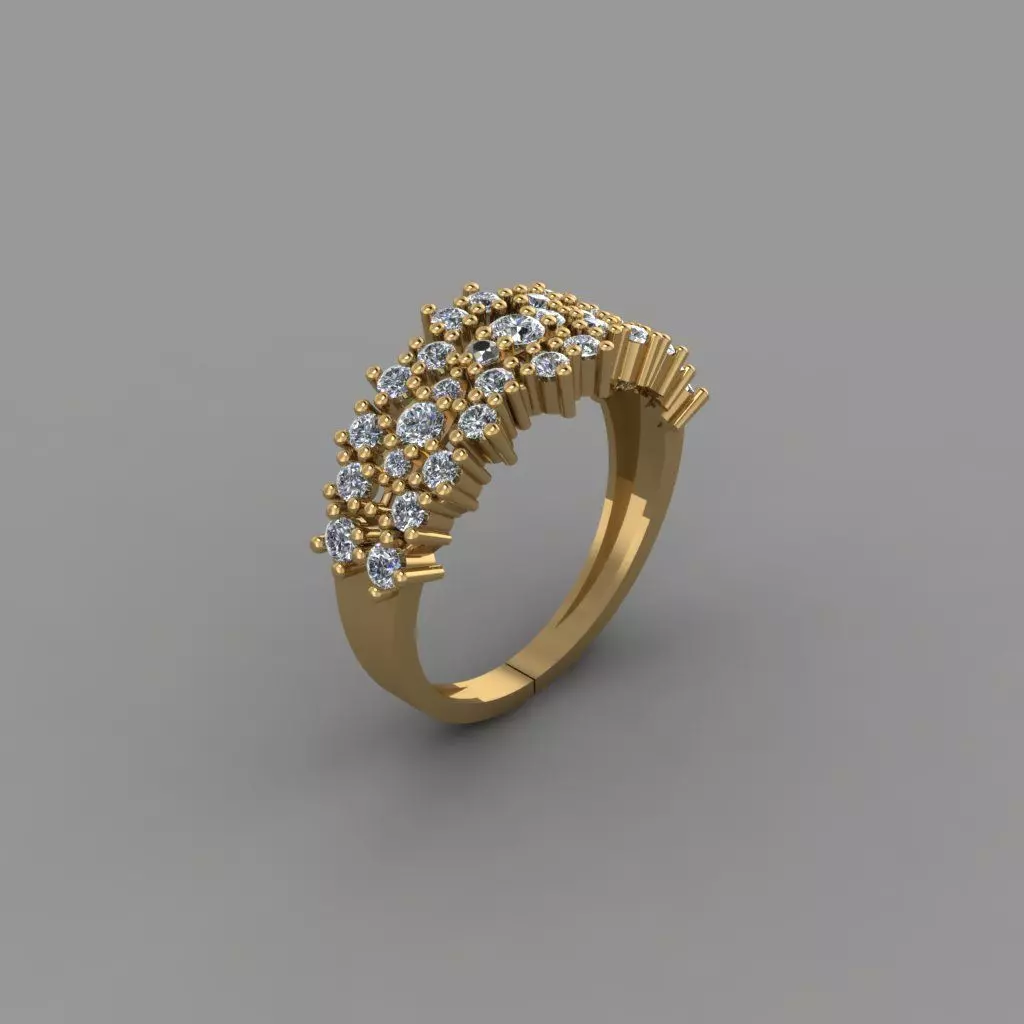 T224- Diamond ring 3D print model_0