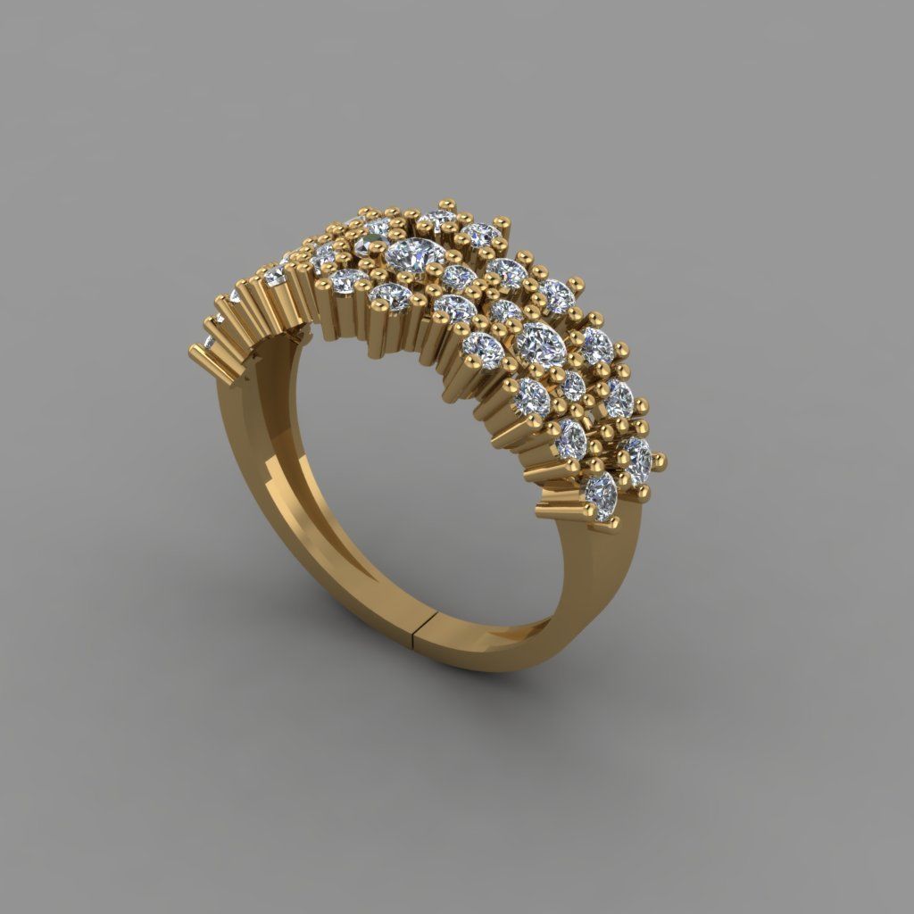 T224- Diamond ring 3D print model_2