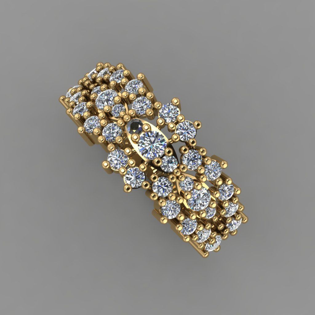 T224- Diamond ring 3D print model_3