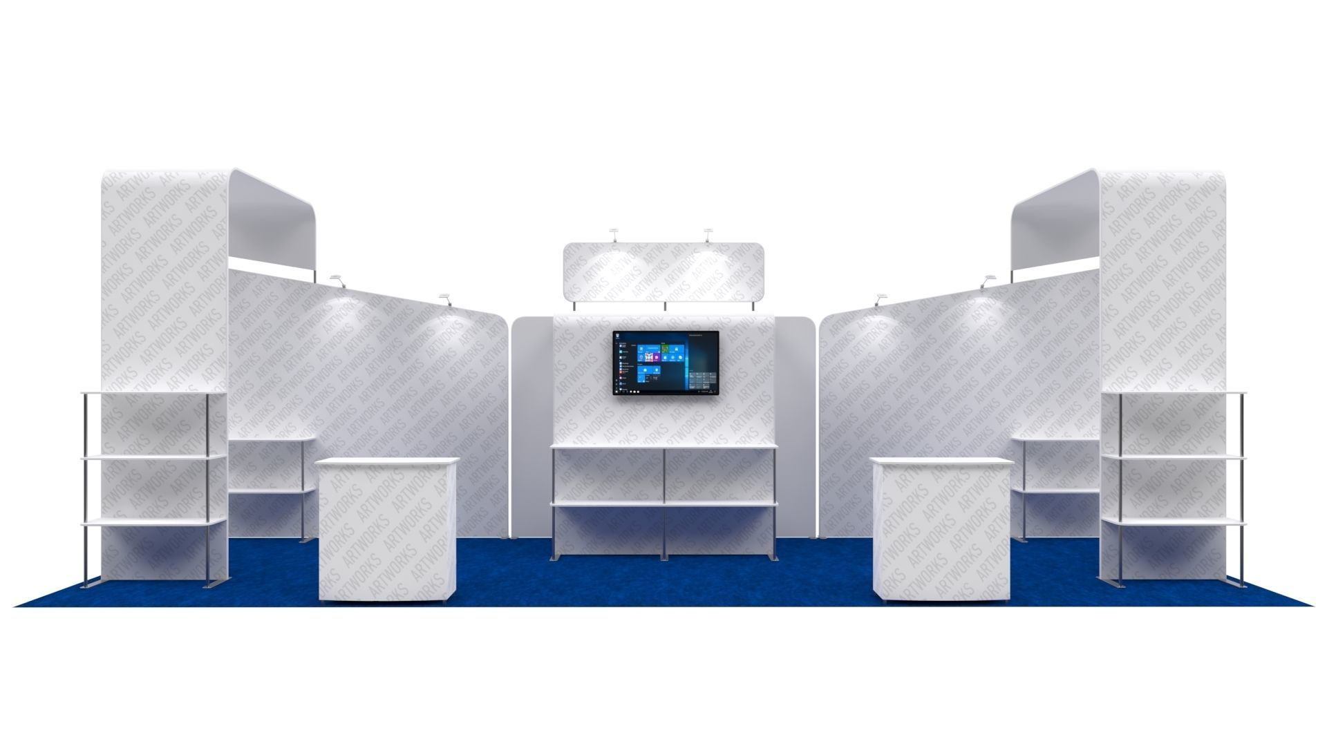 Exhibition booth 10x30ft 3DM010 3D model_1