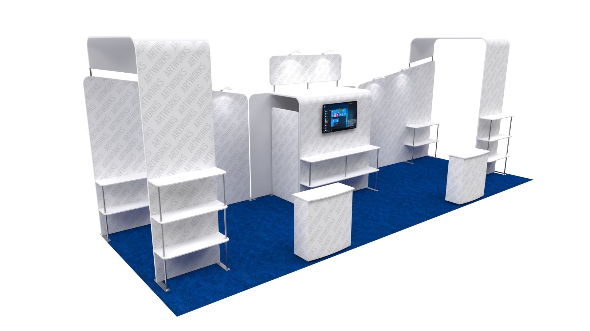 Exhibition booth 10x30ft 3DM010 3D model_5