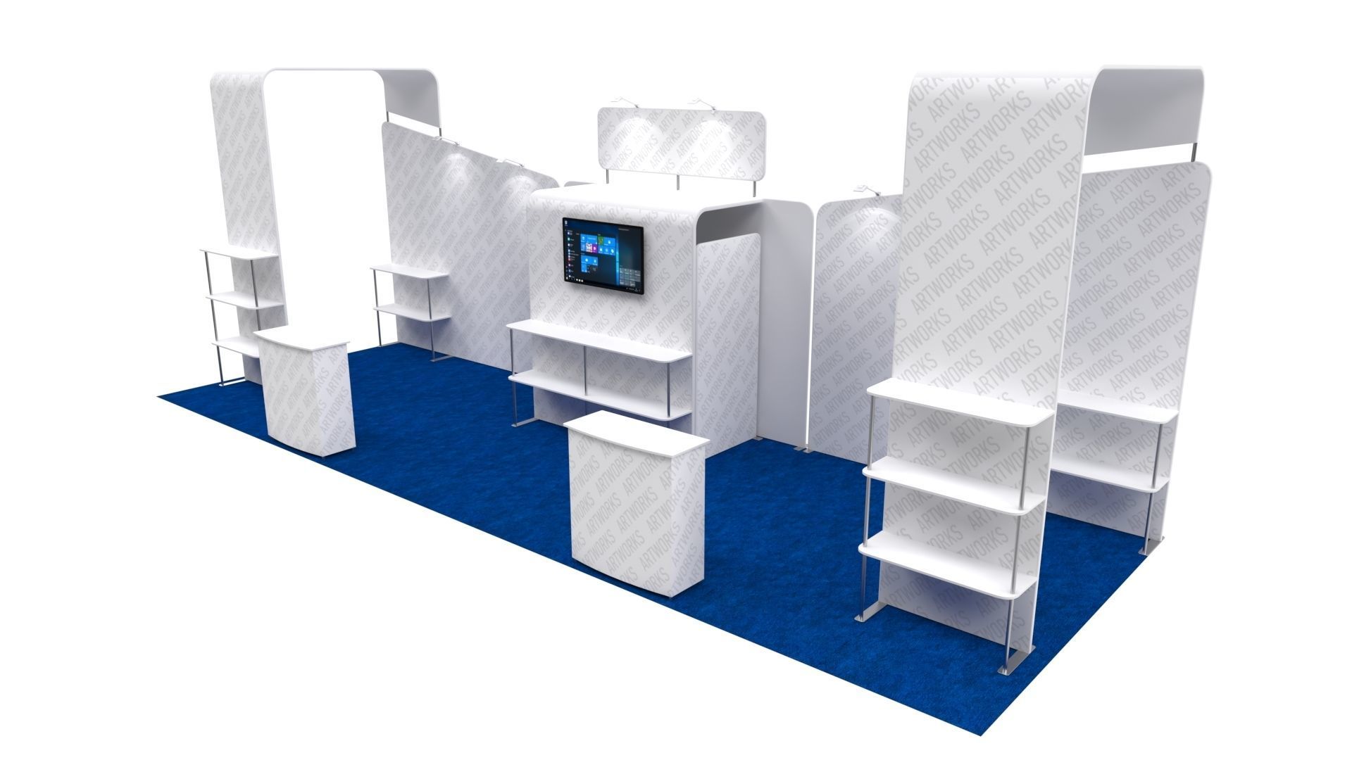 Exhibition booth 10x30ft 3DM010 3D model_3