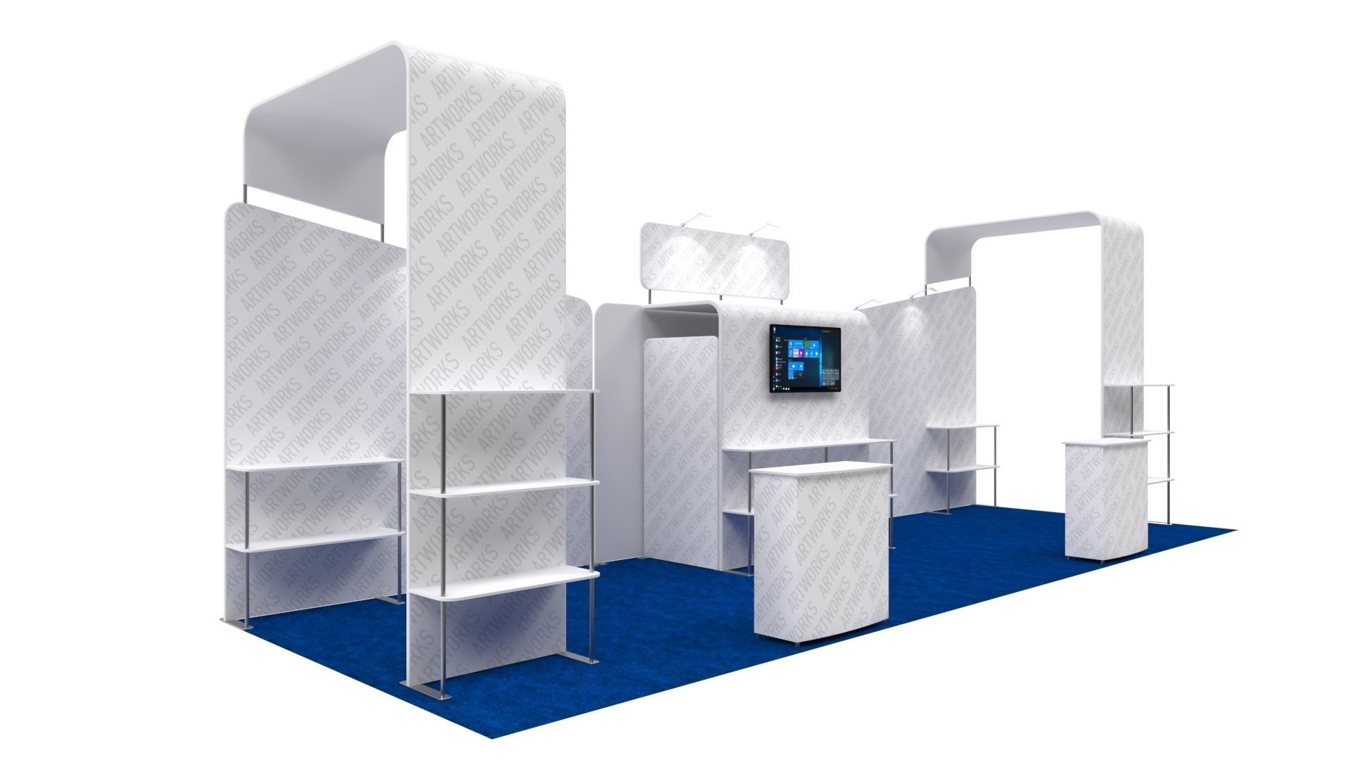 Exhibition booth 10x30ft 3DM010 3D model_2