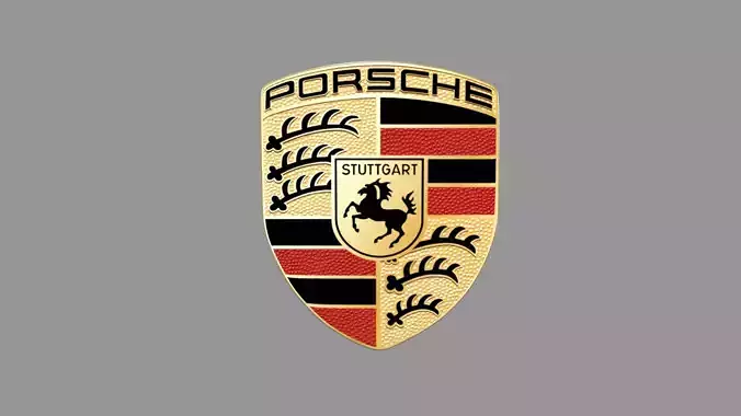 Porsche logo Low-poly 3D model