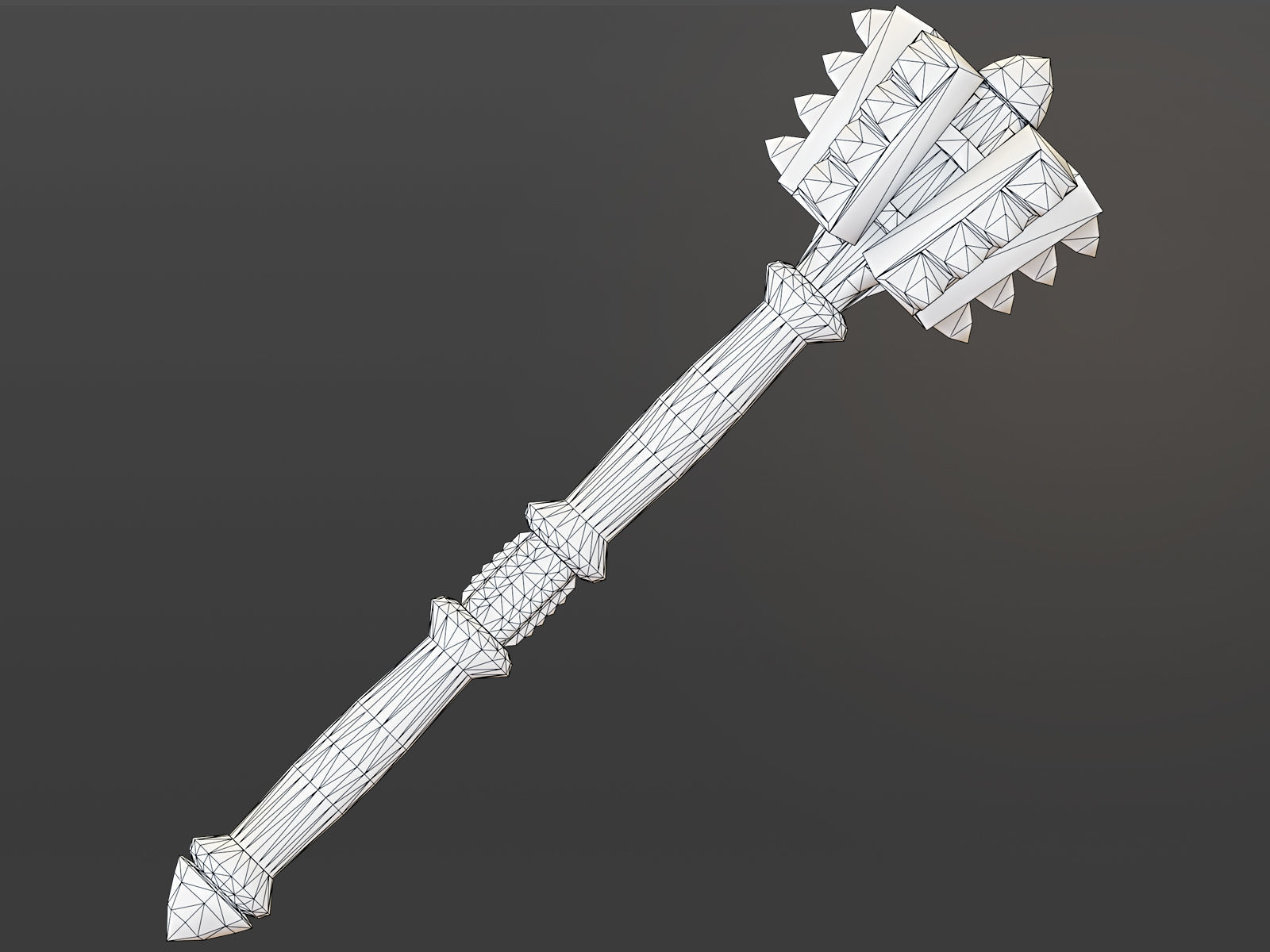 Mace Game Ready golden sword Low-poly 3D model_9