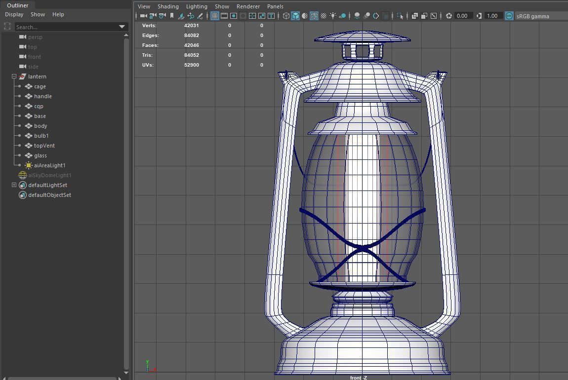 Camping Lantern Low-poly 3D model_3