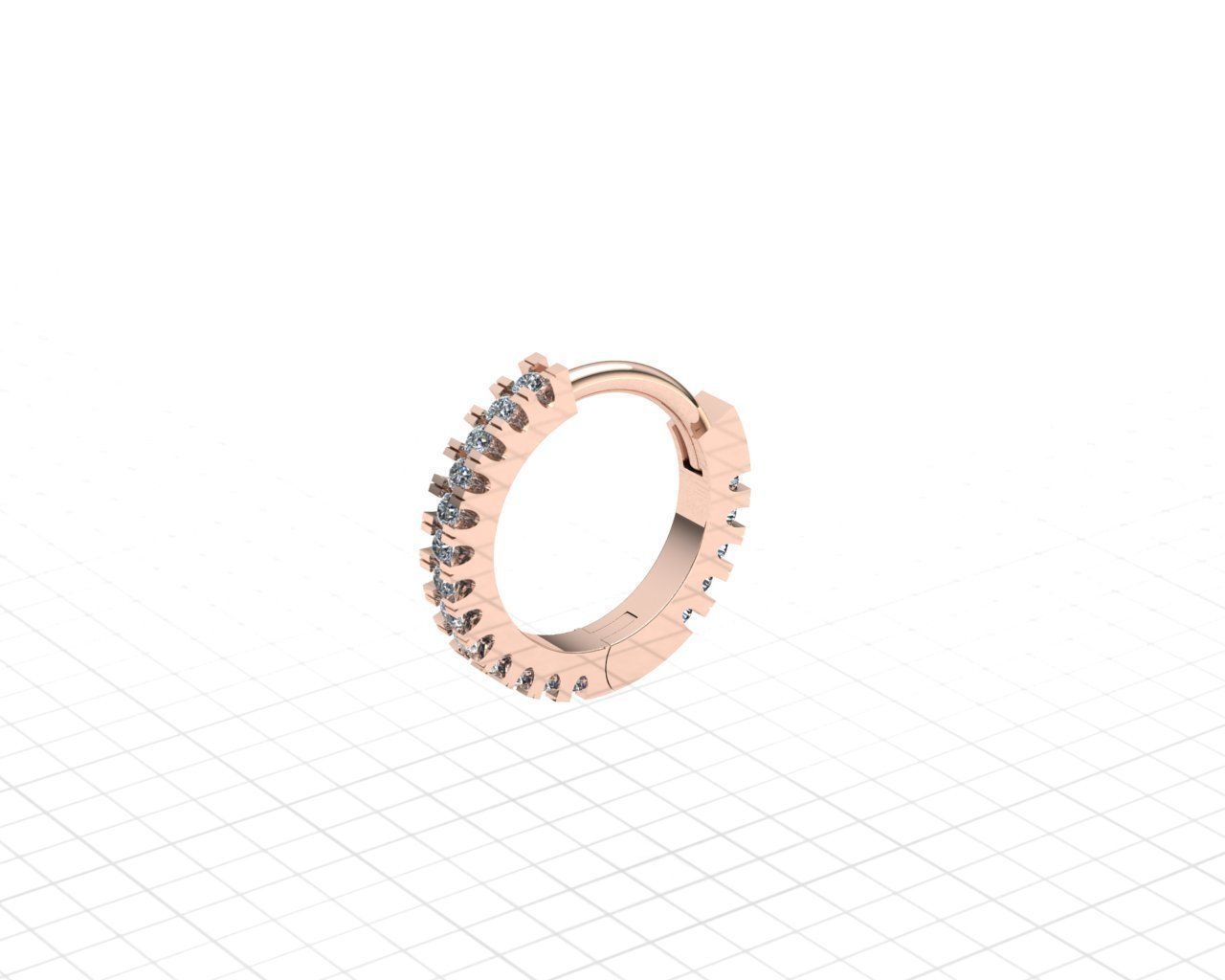 Clicker style piercing 3D model_2