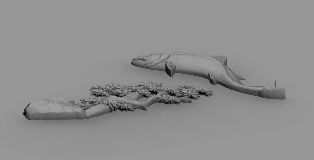 fish relief 3D print model_17