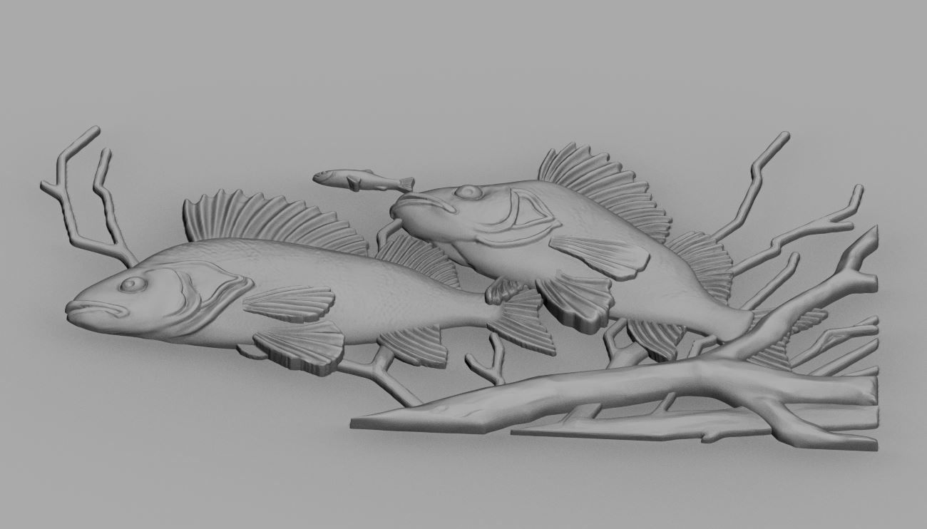 fish relief 3D print model_5