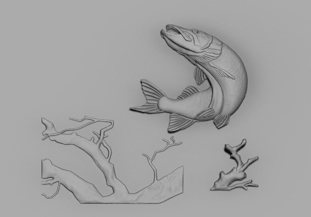 fish relief 3D print model_11