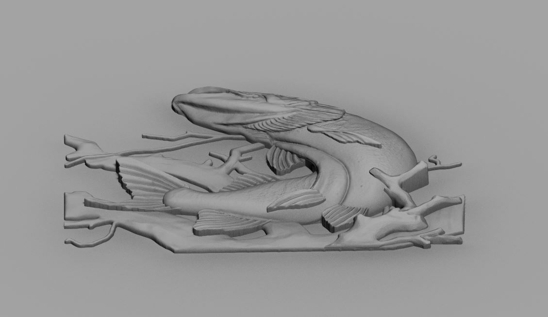 fish relief 3D print model_10