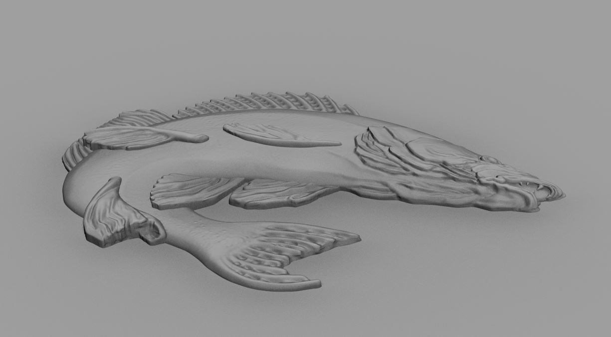 fish relief 3D print model_1
