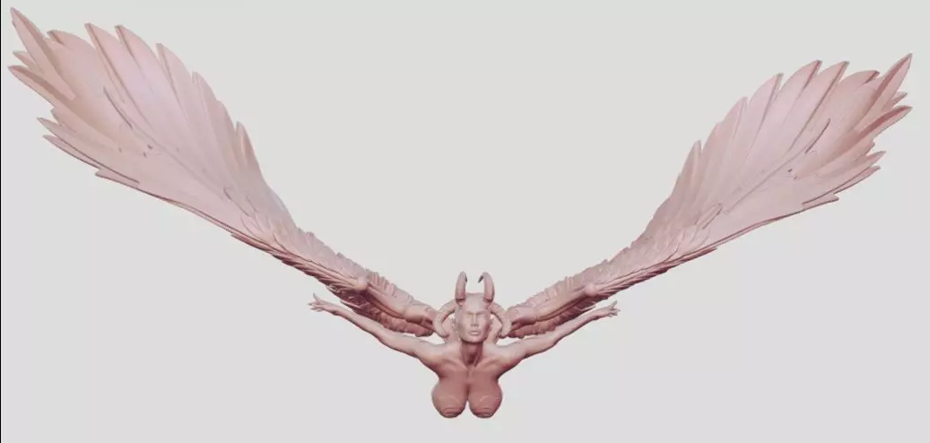 evil angel wall decoration 3D print model