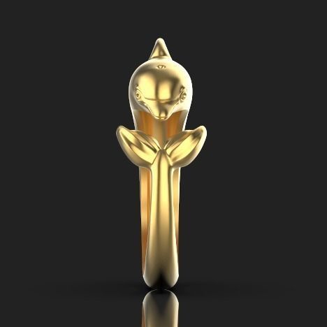 Dolphin ring  Silver Gold  Print Silver Gold  Print 3D print model_4