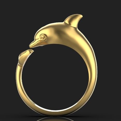 Dolphin ring  Silver Gold  Print Silver Gold  Print 3D print model_2