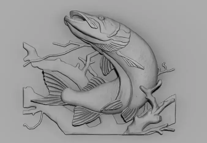 Pike fish 3D print model