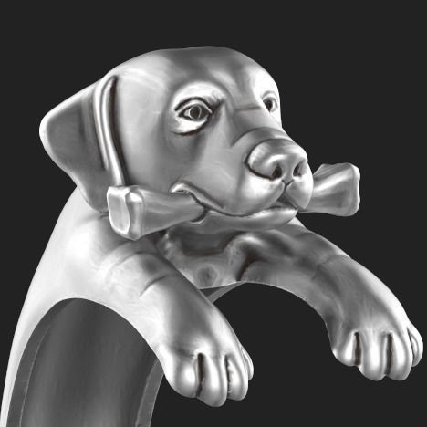 Dog ring Silver Gold  Print 3D print model_1